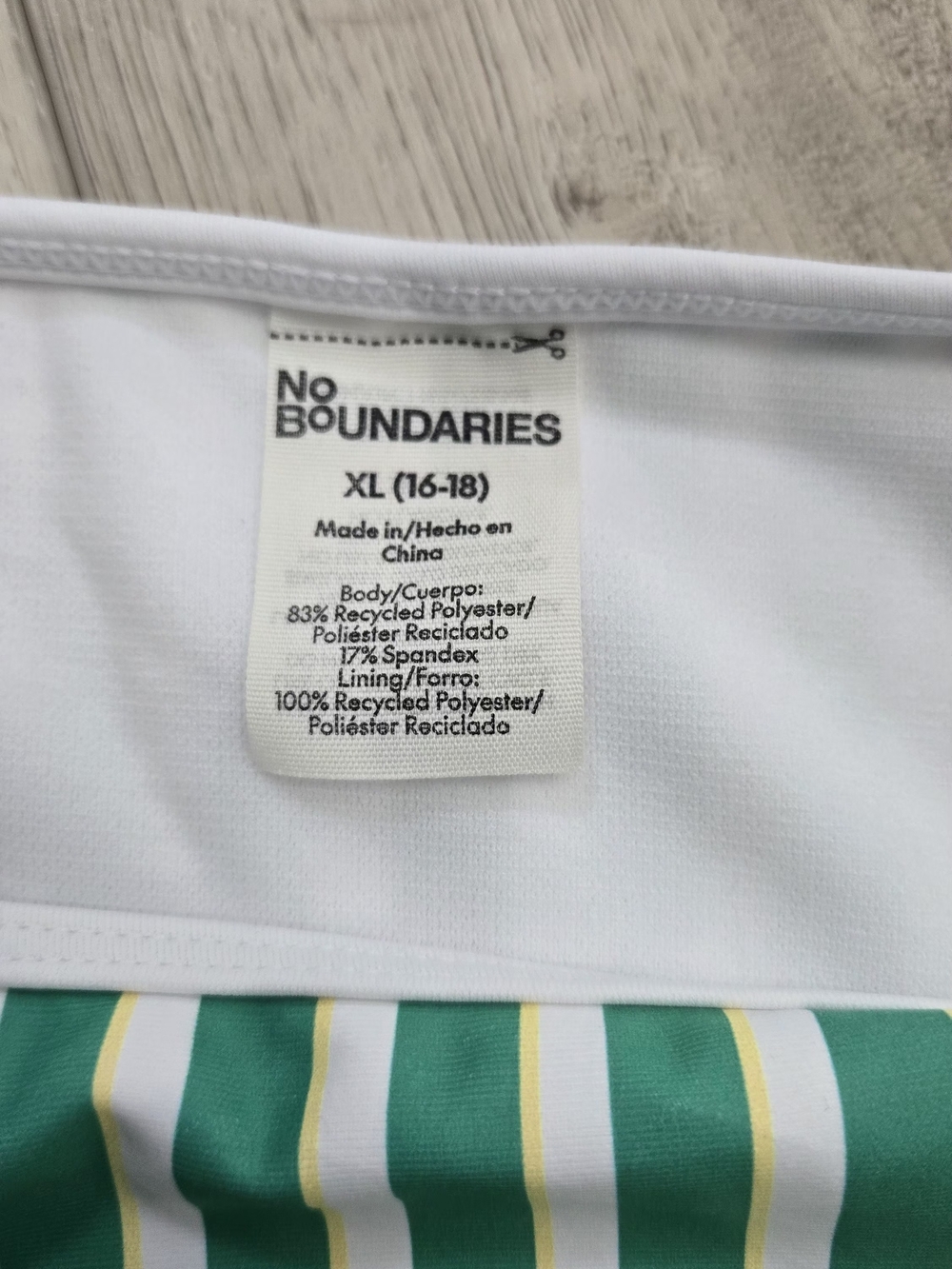 NEW! No Boundaries Green Striped Bikini Set & Lime One-Piece Swimsuit - Picture 7 of 8